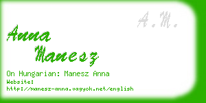 anna manesz business card